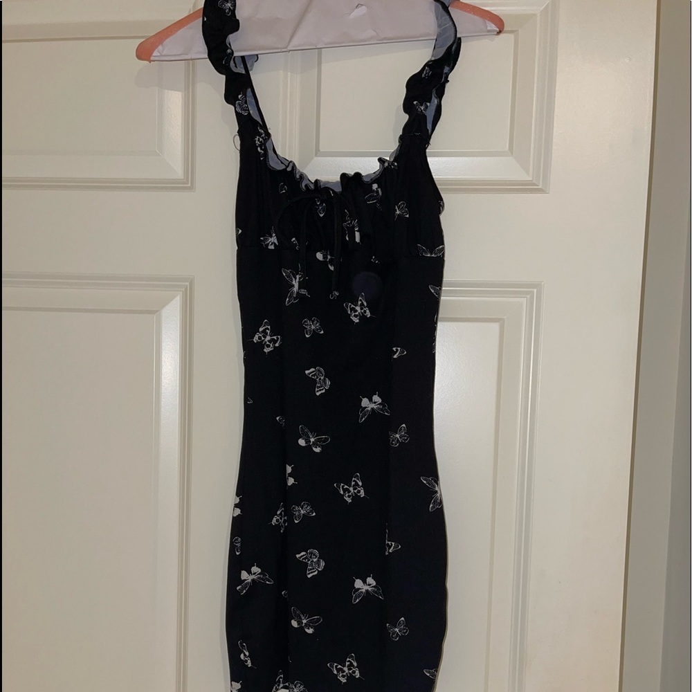 Black & White butterfly mini dress.